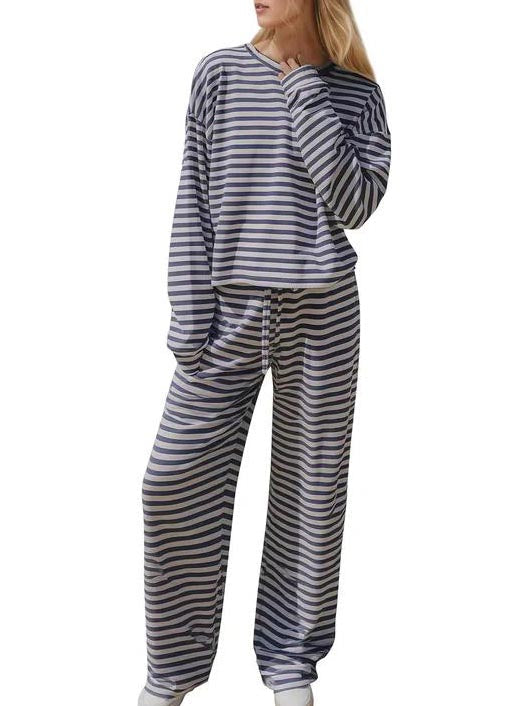 Women's Striped Casual Two-Piece Set