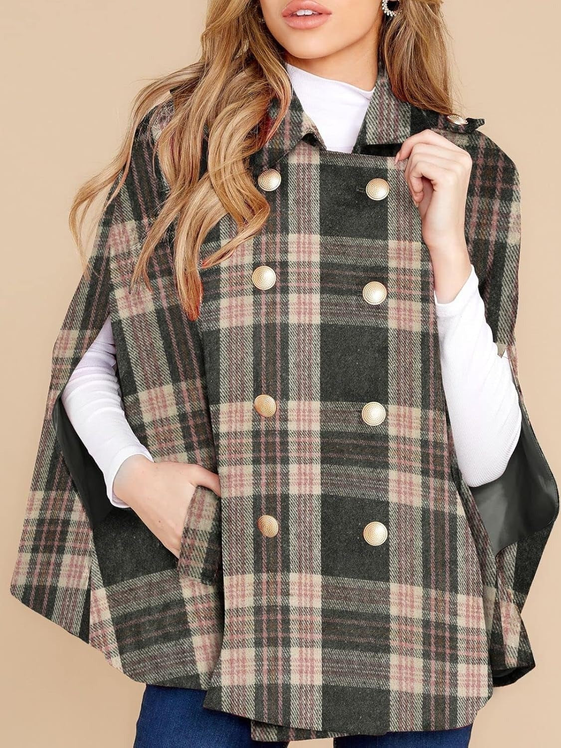 Women's Plaid Winter Cape Coat (Buy 2 Free Shipping)