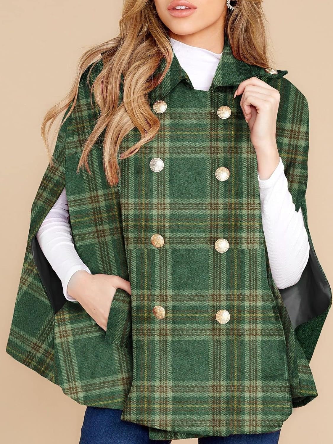 Women's Plaid Winter Cape Coat (Buy 2 Free Shipping)