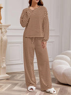 Women's Striped Casual Two-Piece Set